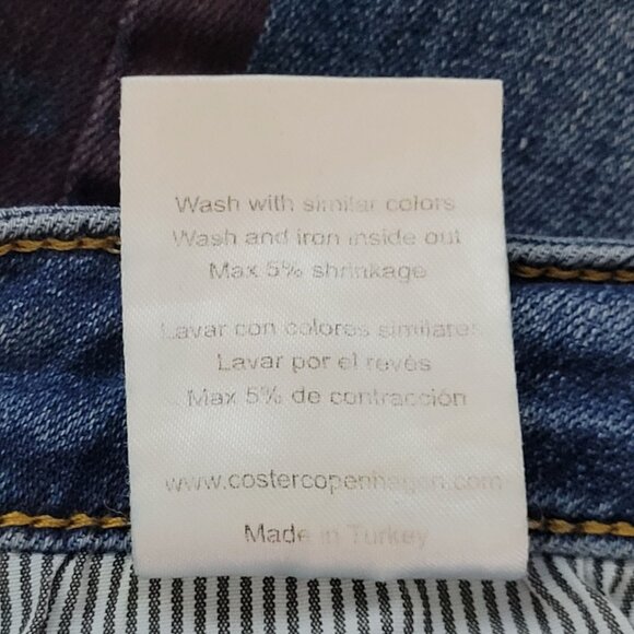 Coster Copenhagen L'Aile Slim Fit Denim Jeans Womens Size 27 Side Panel Detail - Picture 11 of 11